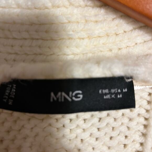Mango MNG Ivory Cardigan Rope Size Medium - Picture 10 of 10